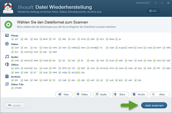 Wiederherstellung von Speicherkartendaten