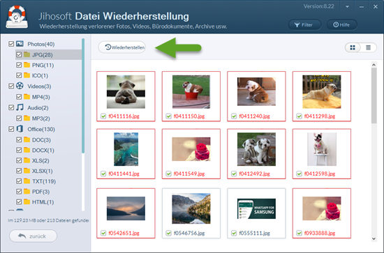 Wiederherstellung von Speicherkartendaten