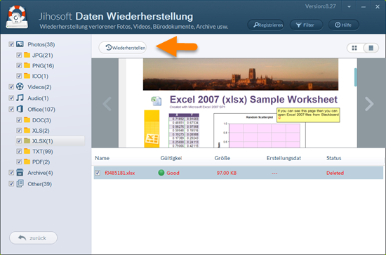 Wie kann man die gelöschter Word / Excel / PPT / Access-Dateien wiederherstellen