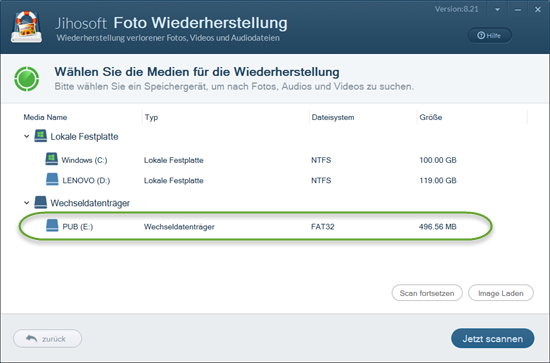 Gelöschte Bilder und Videos von SD-Karte wiederherstellen