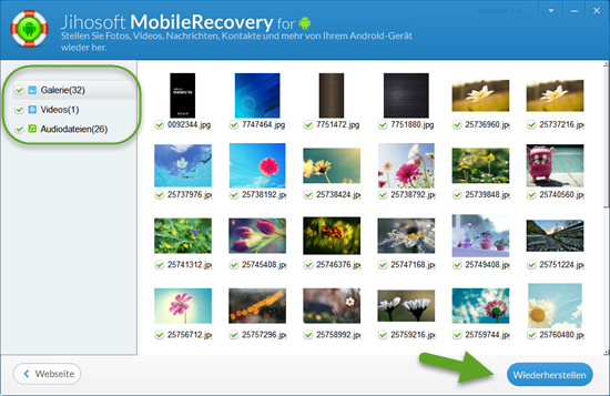 Jihosoft Android-Datenrettung