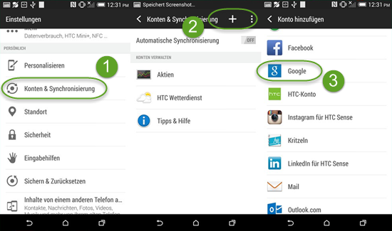 Synchronisieren Sie Android-Kontakte mit Gmail