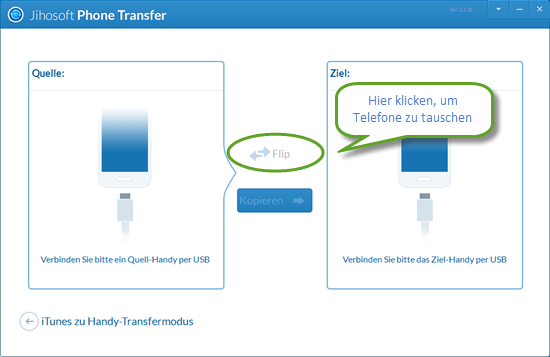 Schließen Sie die beiden Handys an Ihren Computer an