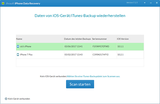 Jihosoft iPhone Datenwiederherstellung