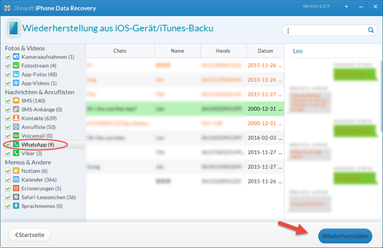 Für mich gelöschte whatsapp nachrichten wiederherstellen iphone