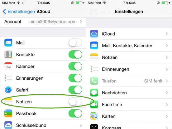 Gelöschte iPhone/iPad Notizen vom iCloud Backup wiederherstellen