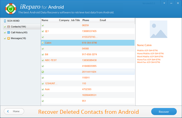 Restore the Deleted Contacts from Androd