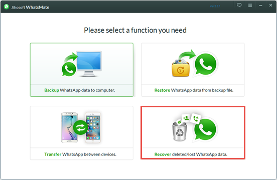 choose recover whatsapp function