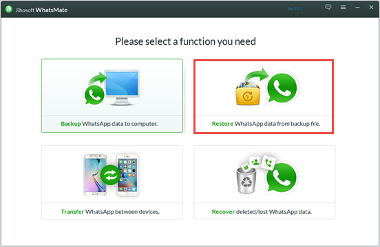 choose restore whatsapp function