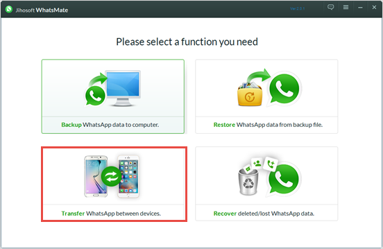 choose transfer whatsapp function