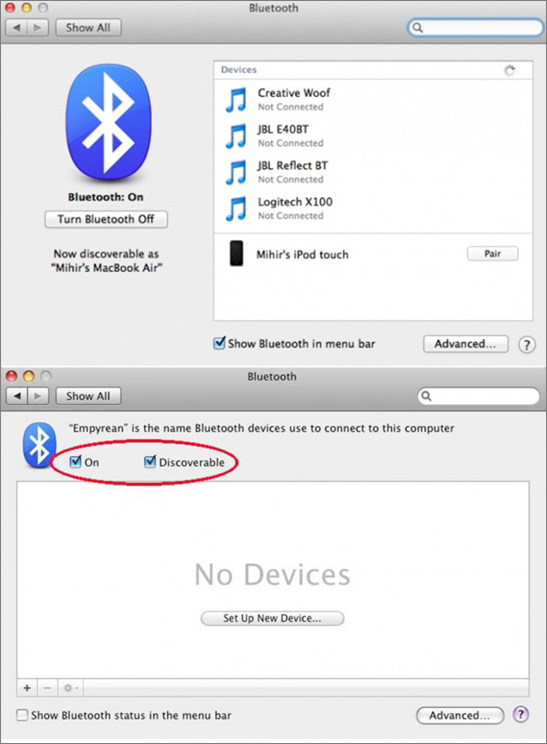 Active el Bluetooth en el iPad