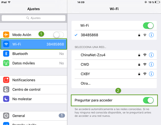 Deje de pedir a conectarse a redes Wi-Fi