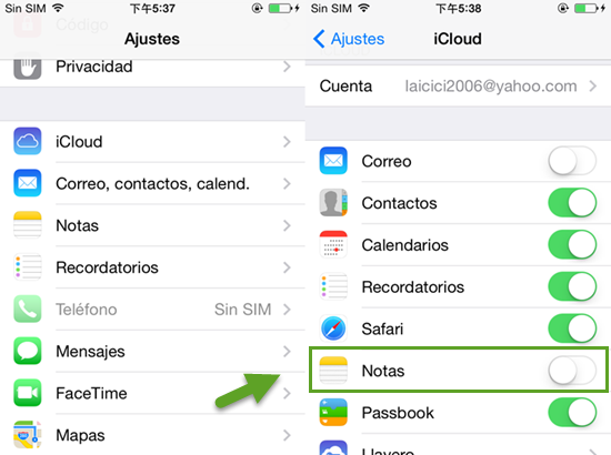 Recupere las notas borradas del iPhone / iPad desde la copia de seguridad del iCloud