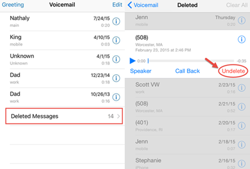 Cómo recuperar los mensajes de voz borrados de iPhone