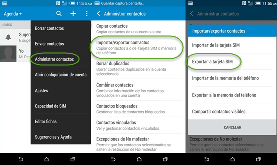 Pasar contactos Android a Android a través de la tarjeta SIM