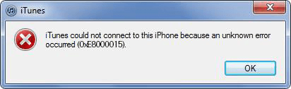 Comment réparer le code d'erreur 0xe8000015 iTunes n’a pas pu se connecter à cet iPhone. Une erreur inconnue s’est produite (0xE8000015)