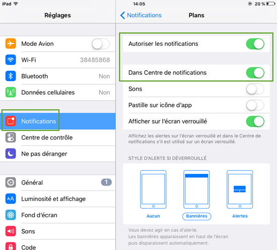 Coper le son des notifications d'applications inutiles