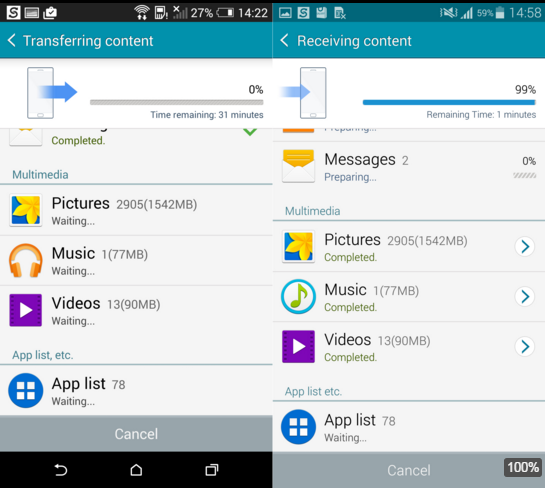 Comment transférer contacts HTC vers Samsung Galaxy