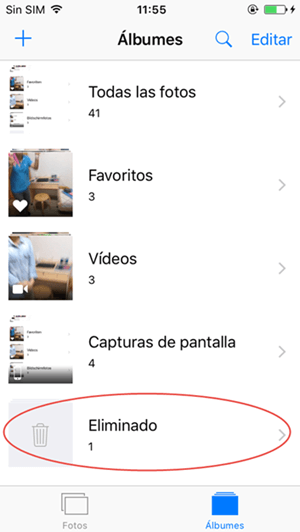 Restaura las fotos de iPhone eliminadas de la carpeta Eliminados recientemente