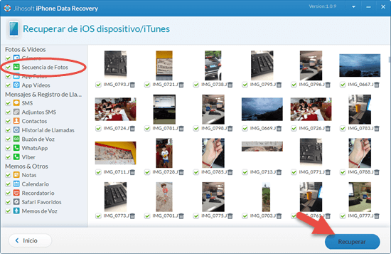 Recuperar fotos borradas de iPhone por software
