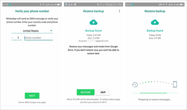 Recover Deleted WhatsApp Messages from Android with Backup