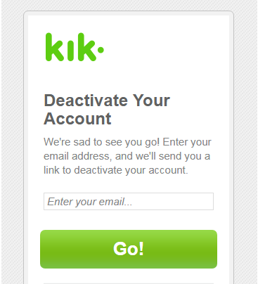 Comment désactiver le compte Kik pendant un certain temps