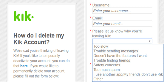 So löschen Sie den Kik-Account auf die beste Weise, für immer in 2018