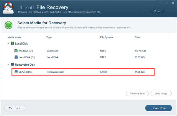 Scan SD card drive