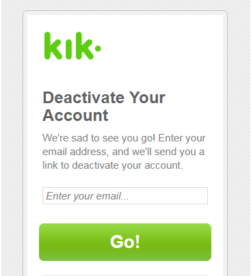 Desactivar la cuenta Kik por un tiempo