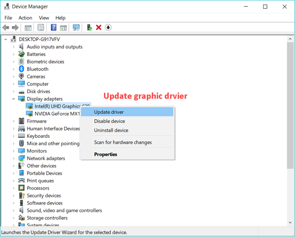 Update graphic driver