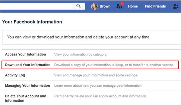 Find Deleted Facebook Messages from Downloaded Copy