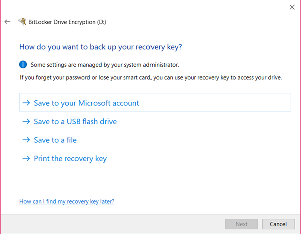 back up your recovery key