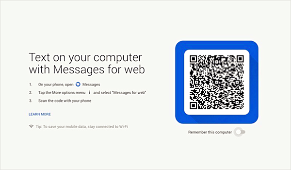 Étapes pour envoyer les messages textes à partir de l'ordinateur avec l'application Android Messages for Web