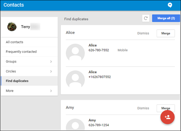 Fusionar contactos duplicados de iPhone en Gmail