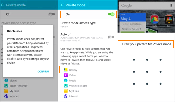 Take Advantage of the Phone Built-in Private Mode