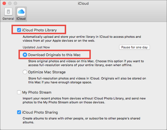 Descargar las fotos desde iCloud