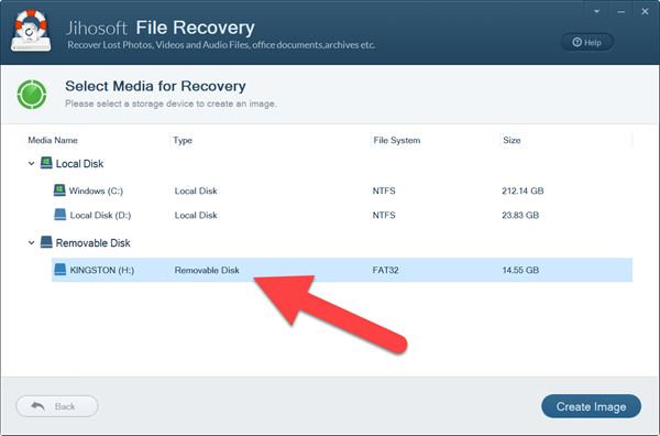 Choose the partition of your SD card