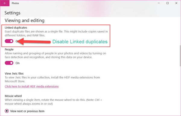 Disable Link Duplicates