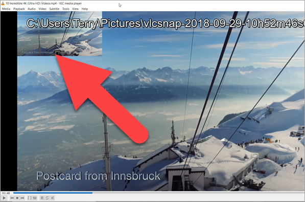 Take Picture from Video with VLC Media Player