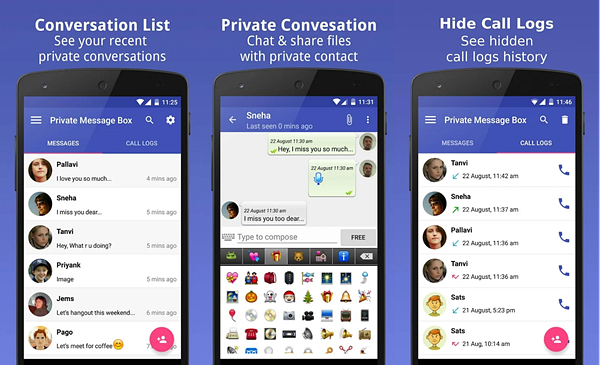Hide Private Messages on Android with Private Message Box.