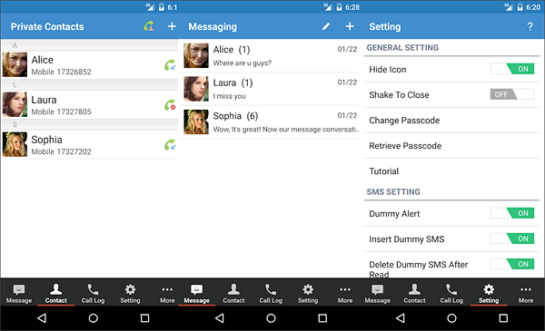 Hide Private Messages on Android with Private SMS & Call.