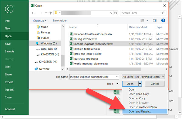 Repair Corrupted Excel File Free with Microsoft In-built Feature