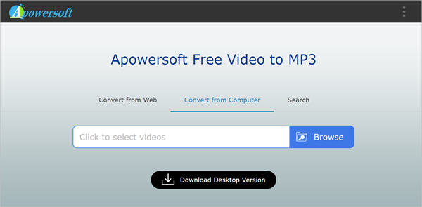 Apowersoft Free Video to MP3, 5 Mejores Aplicaciones para Convertir Videos a MP3.