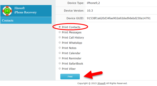 Comment imprimer les contacts de l'iPhone / iPad directement