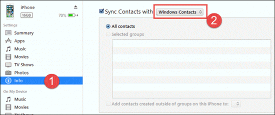 Comment imprimer des contacts avec la synchronisation iTunes