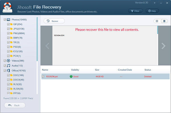 Steps to Recover Deleted PST File