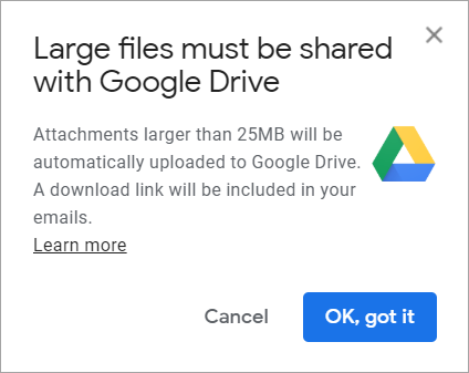 Send Large Files through Gmail (Google Drive)
