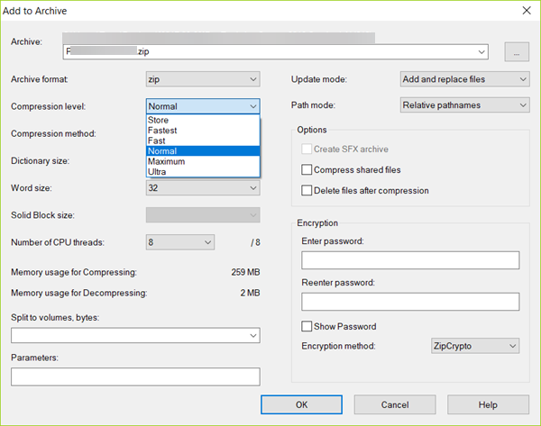 Send Large Files with Compression