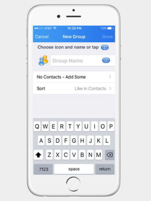 Crear un grupo de contactos en iPhone con aplicaciones de terceros