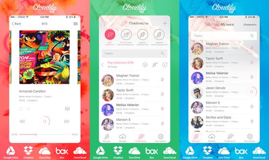 Cloudify, Applications de téléchargement de musique pour iPhone.